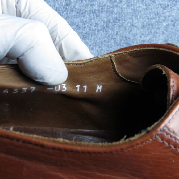 Vito Rufolo Mens Shoes‎ Size 11 Made In Italy Brown Leather Split Oxford Sharp - Picture 7 of 10